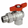 Шаровой кран латунный полнопр. 1/2"ВР-1/2"НР, ручка-бабочка, угловой с отводом, Giacomini R789X003 - изображение | Океан тепла