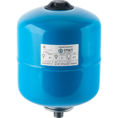 Расширительный бак для водоснабжения (гидроаккумулятор) STOUT STW-0001, вертикальный, 8 л., синий - изображение | Океан тепла