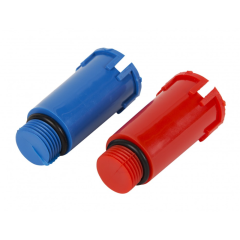Набор цветных удлиненных заглушек 1/2'' (компл. 2 шт.) (синий/красный) VALFEX