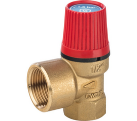 Клапан предохранительный  STOUT  SVH для систем отопления (красная крышка) 2,5 бар x 1/2"
