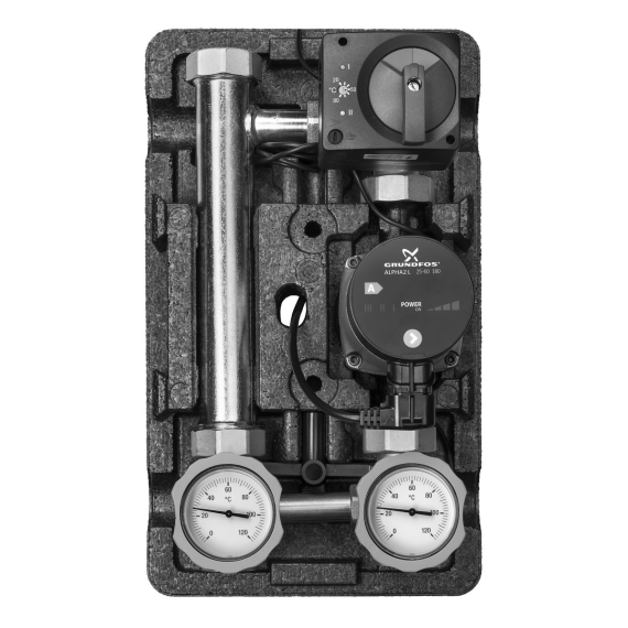 Meibes Насосная группа MK смесительная с термостатом 20-80° с насосом Grundfos UPM3 Hybrid 25-70* - изображение 2 | Океан тепла