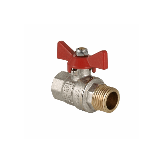 VALTEC Кран шаровый BASE,рукоятка-бабочка, 3/4" ВР х 3/4" НР, латунь - изображение | Океан тепла
