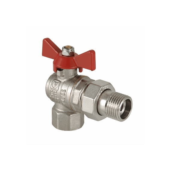 VALTEC Кран шаровый BASE угловой, 1/2" ВР х 1/2" НР с полусгоном, латунь - изображение | Океан тепла