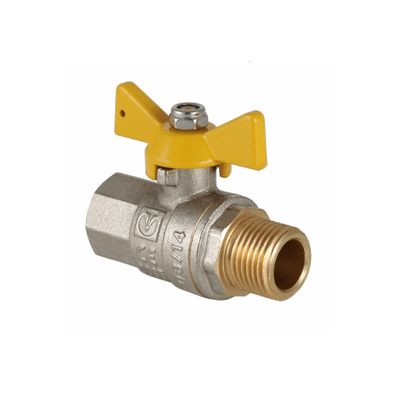 VALTEC Кран шаровый VALGAS газовый,рукоятка-бабочка, 3/4" ВР х 3/4" НР, латунь - изображение | Океан тепла