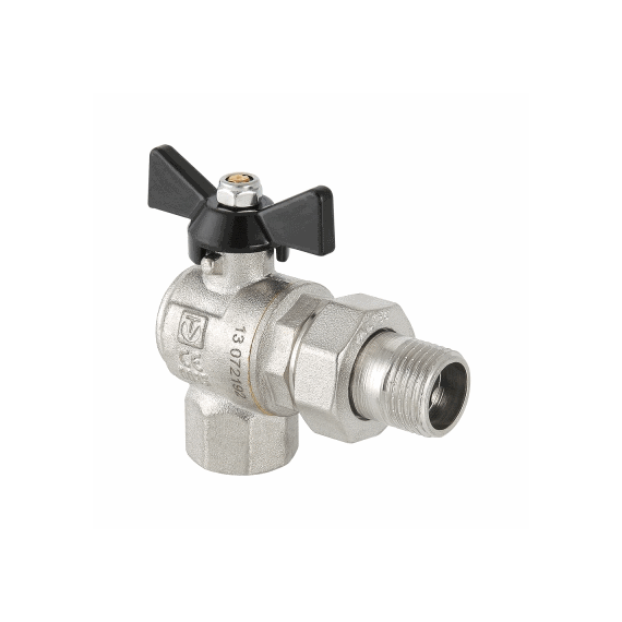 VALTEC Кран шаровый PERFECT усиленный, угловой с полусгоном, 1/2" ВР х 1/2" НР, латунь - изображение | Океан тепла