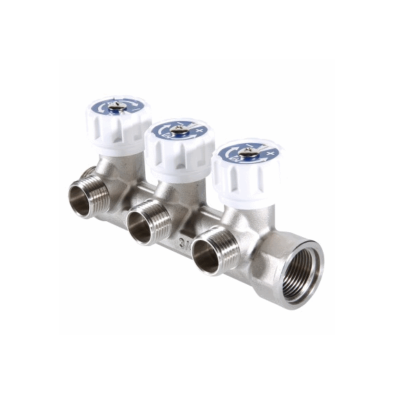 VALTEC Коллектор 3/4" никелированный, регулирующий 2 вых. - 1/2" НР - изображение 2 | Океан тепла