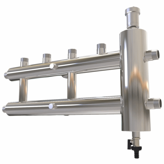 Распределительный коллектор ProxyTherm с гидрострелкой GSK 32-2.1 (3 контура - 1"НР) - изображение 3 | Океан тепла
