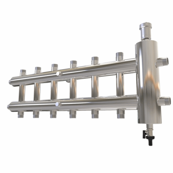 Распределительный коллектор ProxyTherm с гидрострелкой GSK 40-7 (7 контуров - 1"НР) - изображение 3 | Океан тепла