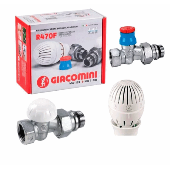 Термостатический комплект 1/2", прямой, R470F, Giacomini R470FX013 - изображение | Океан тепла