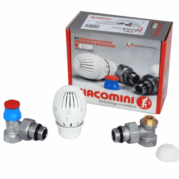 Термостатический комплект 1/2", угловой, R470F, Giacomini R470FX003 - изображение | Океан тепла