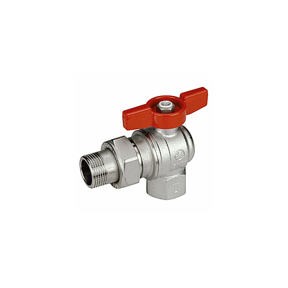 Шаровой кран латунный полнопр. 3/4"ВР-3/4"НР, ручка-бабочка, угловой с отводом, Giacomini R789X005 - изображение | Океан тепла
