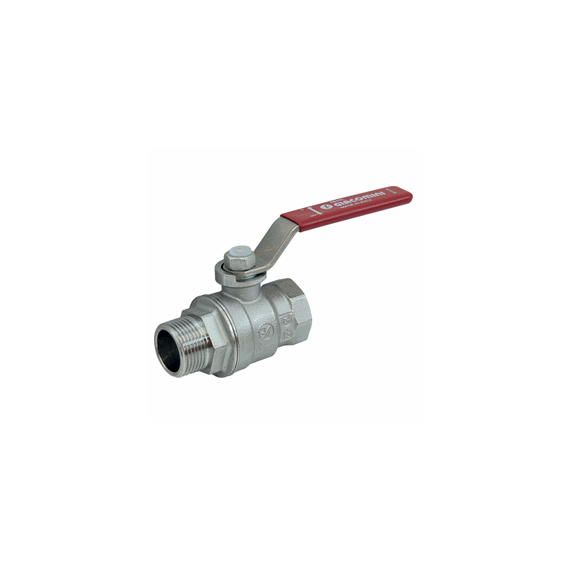 Шаровой кран латунный полнопр. 1/2"ВР-НР, ручка-рычаг, Giacomini R854LX023 - изображение | Океан тепла