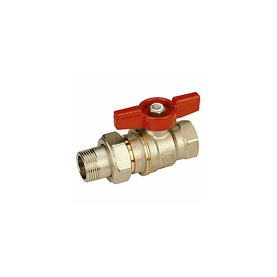 Шаровой кран латунный полнопр. 1/2"ВР-1/2"НР , ручка-бабочка, со сгоном, Giacomini DADO R919X003 - изображение | Океан тепла