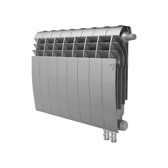 Биметаллический радиатор Royal Thermo BiLiner 350 VD Silver Satin секций 12