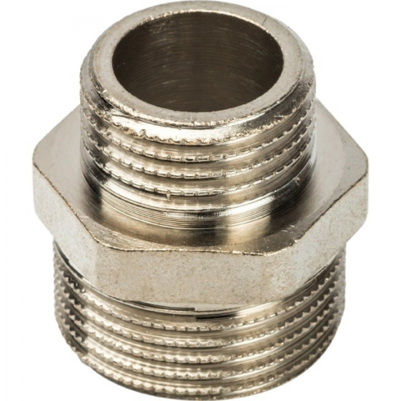 STOUT Ниппель переходной НР Никель 3/4"X1/2" - изображение | Океан тепла